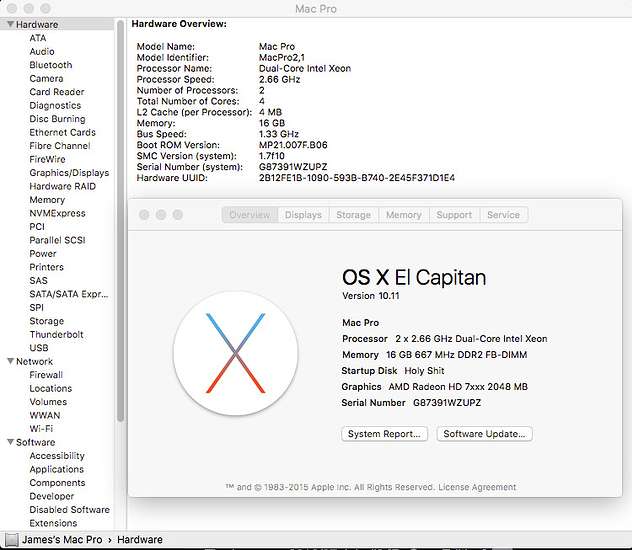 Mac Pro 1.1 El Capitan Install