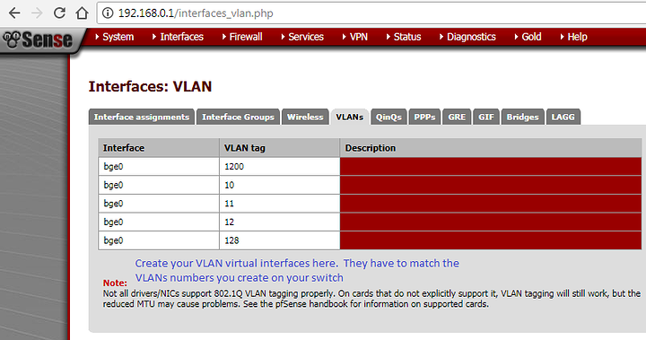 pfSense VLAN create