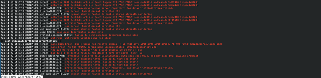 Newish Linux user noticing kernel and bluetooth errors on boot and ...