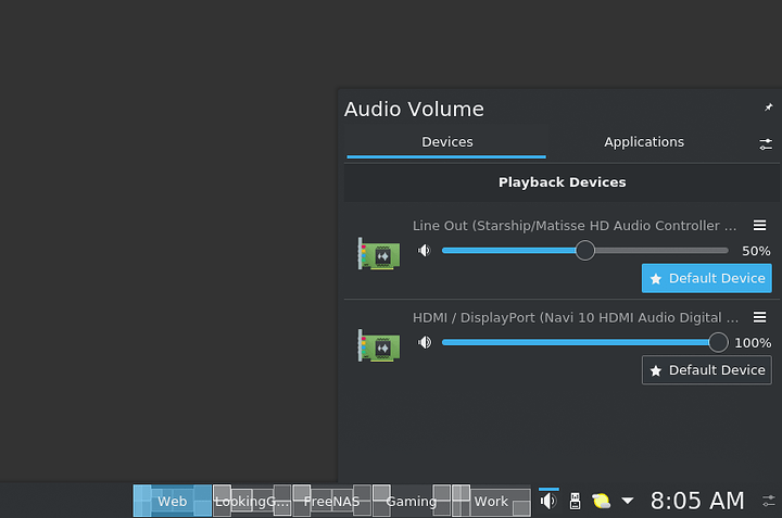 KDE volume