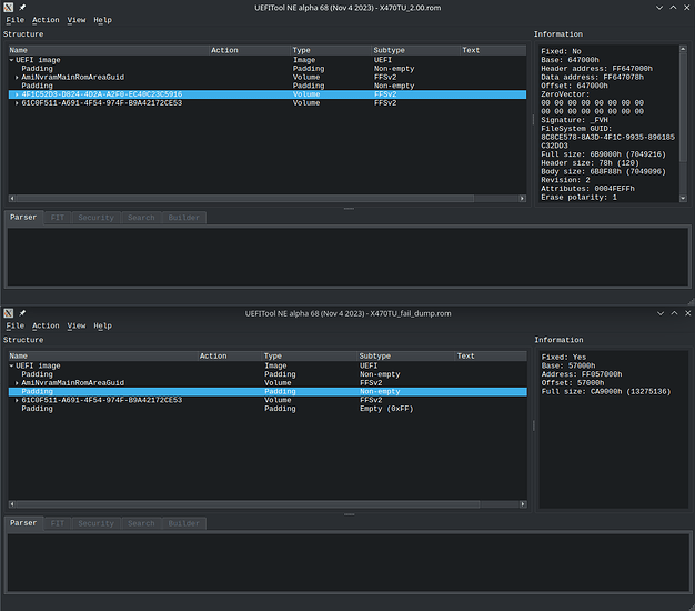 UEFI Dump Comparson