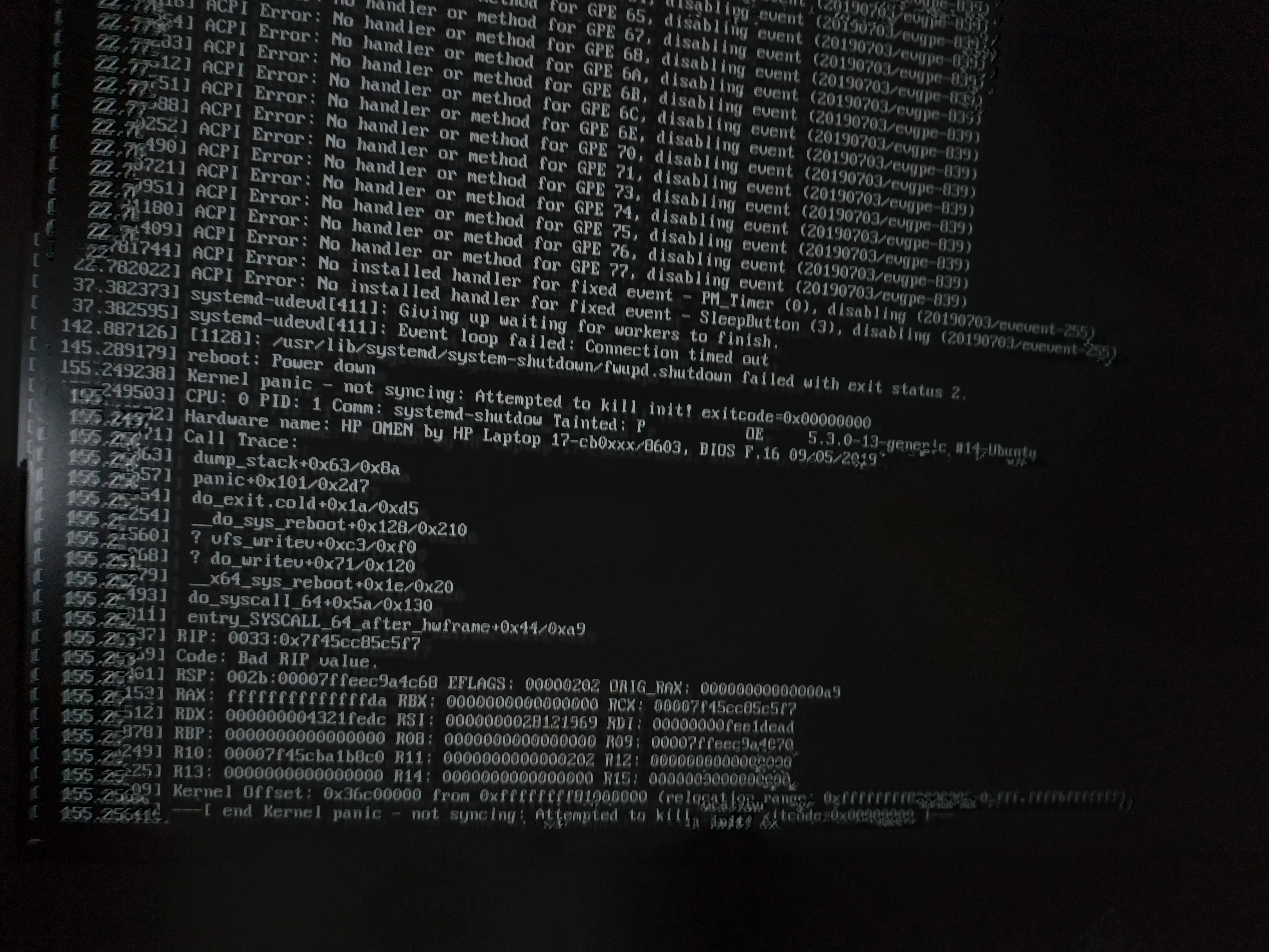 Linux error codes. Acpi BIOS Error Bug при загрузке Linux. BIOS Error в Ubuntu. Linux ошибки при включении acpi Error. Ошибка Linux Ubuntu.