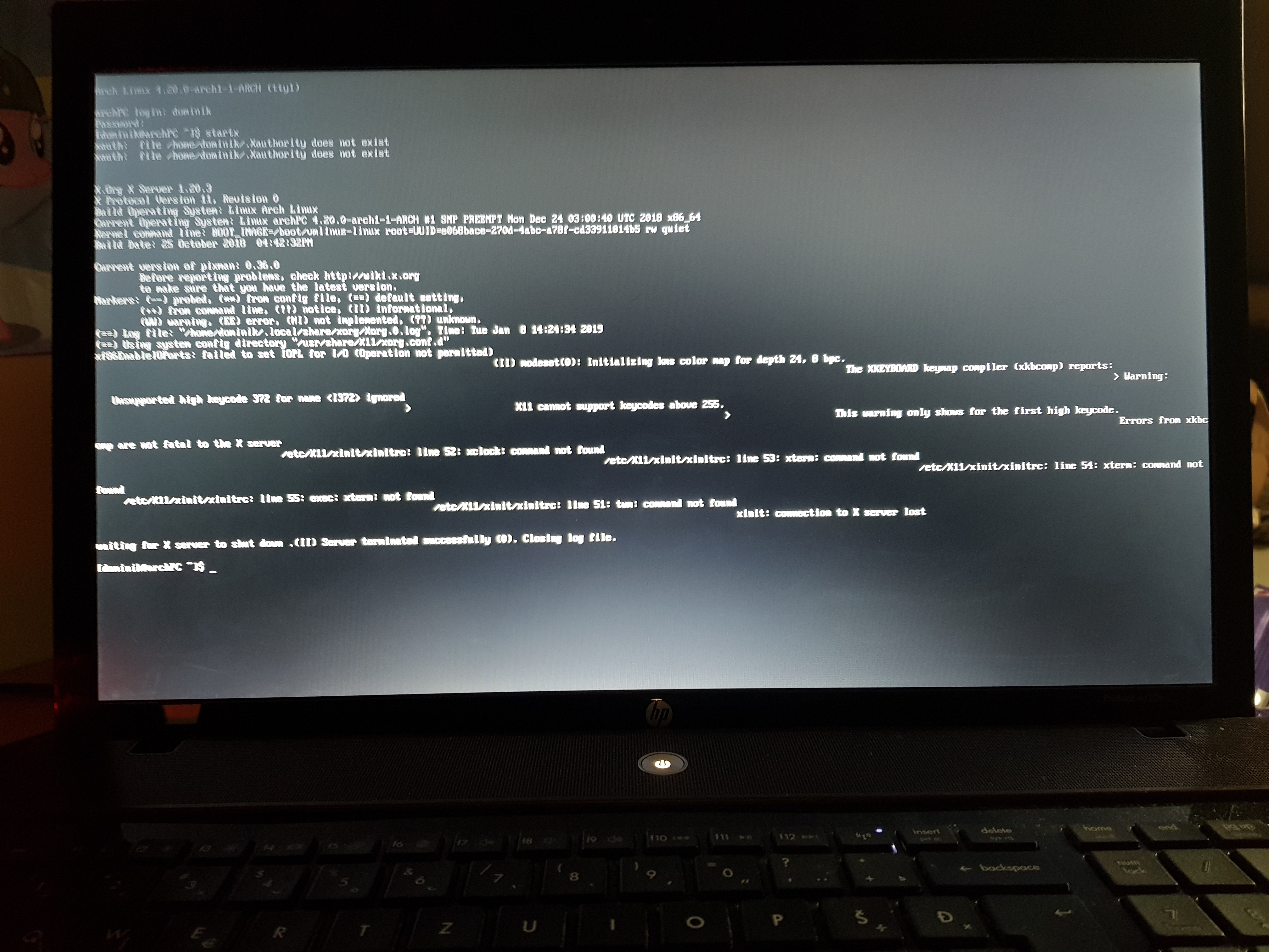 Startx Ubuntu. Fail load config