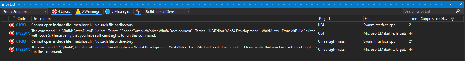 ERROR: cmd.exe failed with args - Platform & Builds - Epic Developer  Community Forums