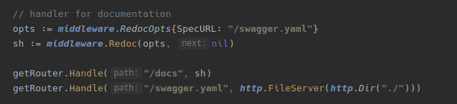 Serve the redocs page and the swagger.yaml