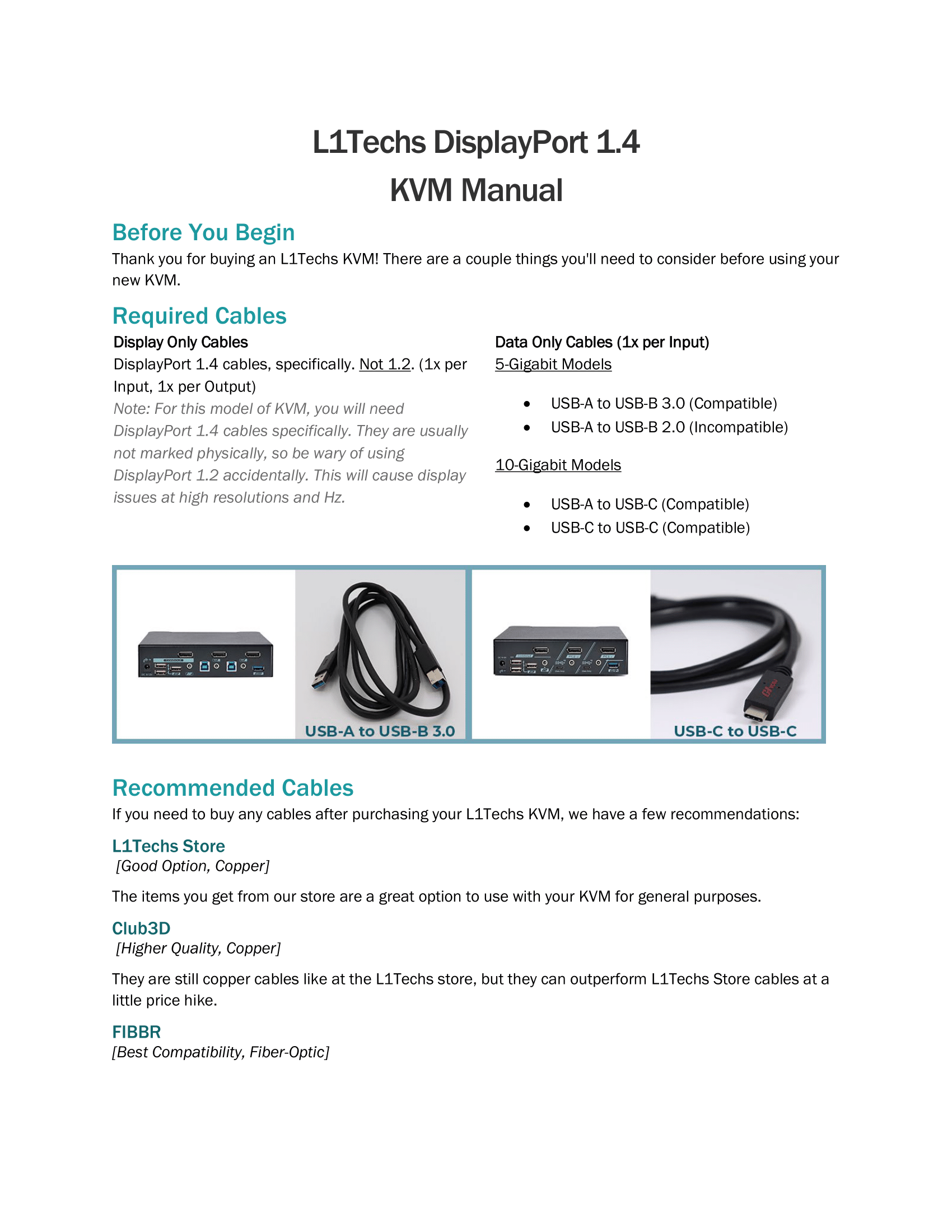 L1Techs DisplayPort 1.4 KVM Manual  FULL-1