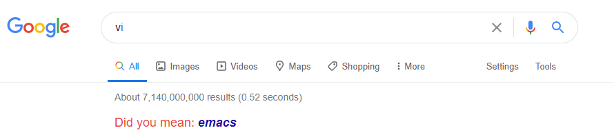 Google trying to start a Vi vs emacs flame war [meme] - Communities ...