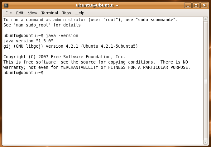 Java Version Ubuntu 7.10